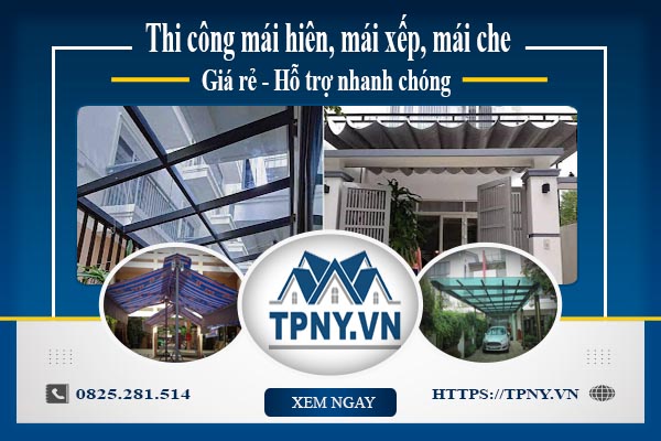 Bảng giá mái hiên, Mái xếp, Mái che tại Ba Đình -【Giảm 20%】