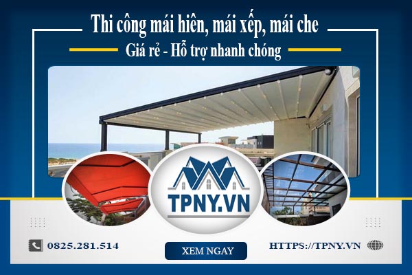 Bảng giá mái hiên, Mái xếp, Mái che tại Chương Mỹ -【Giảm 20%】