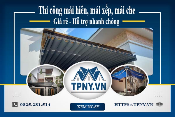 Bảng giá mái hiên, Mái xếp, Mái che tại Hai Bà Trưng -【Giảm 20%】