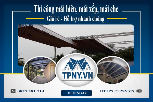 Bảng giá mái hiên, Mái xếp, Mái che tại Hoài Đức -【Giảm 20%】