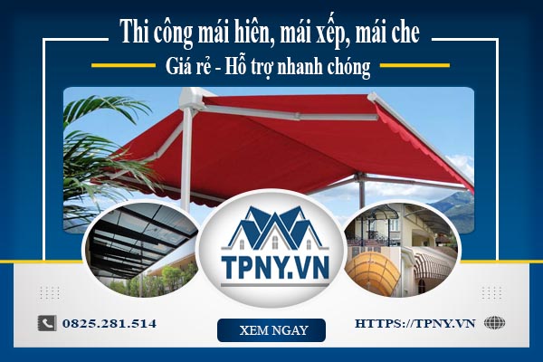 Bảng giá mái hiên, Mái xếp, Mái che tại Hoàn Kiếm -【Giảm 20%】