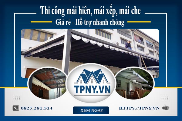 Bảng giá mái hiên, Mái xếp, Mái che tại Hoàng Mai -【Giảm 20%】
