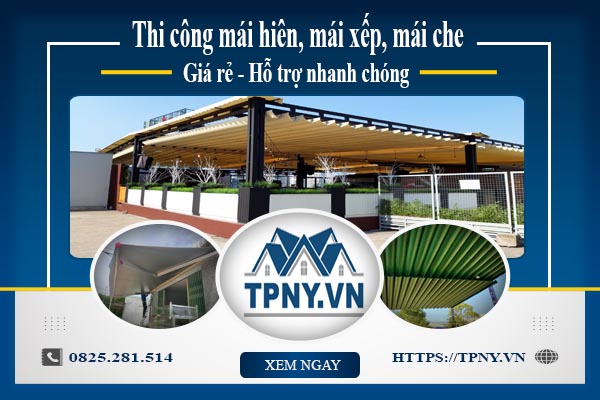 Bảng giá mái hiên, Mái xếp, Mái che tại Long Biên -【Giảm 20%】
