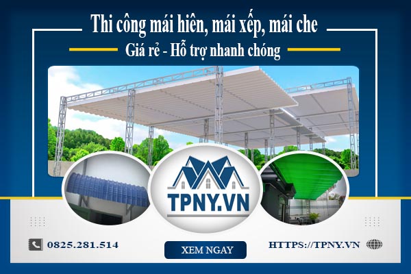 Bảng giá mái hiên, Mái xếp, Mái che tại Mê Linh -【Giảm 20%】