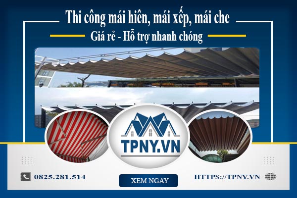 Bảng giá mái hiên, Mái xếp, Mái che tại Phú Xuyên -【Giảm 20%】