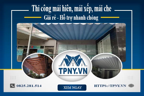 Bảng giá mái hiên, Mái xếp, Mái che tại Sóc Sơn -【Giảm 20%】